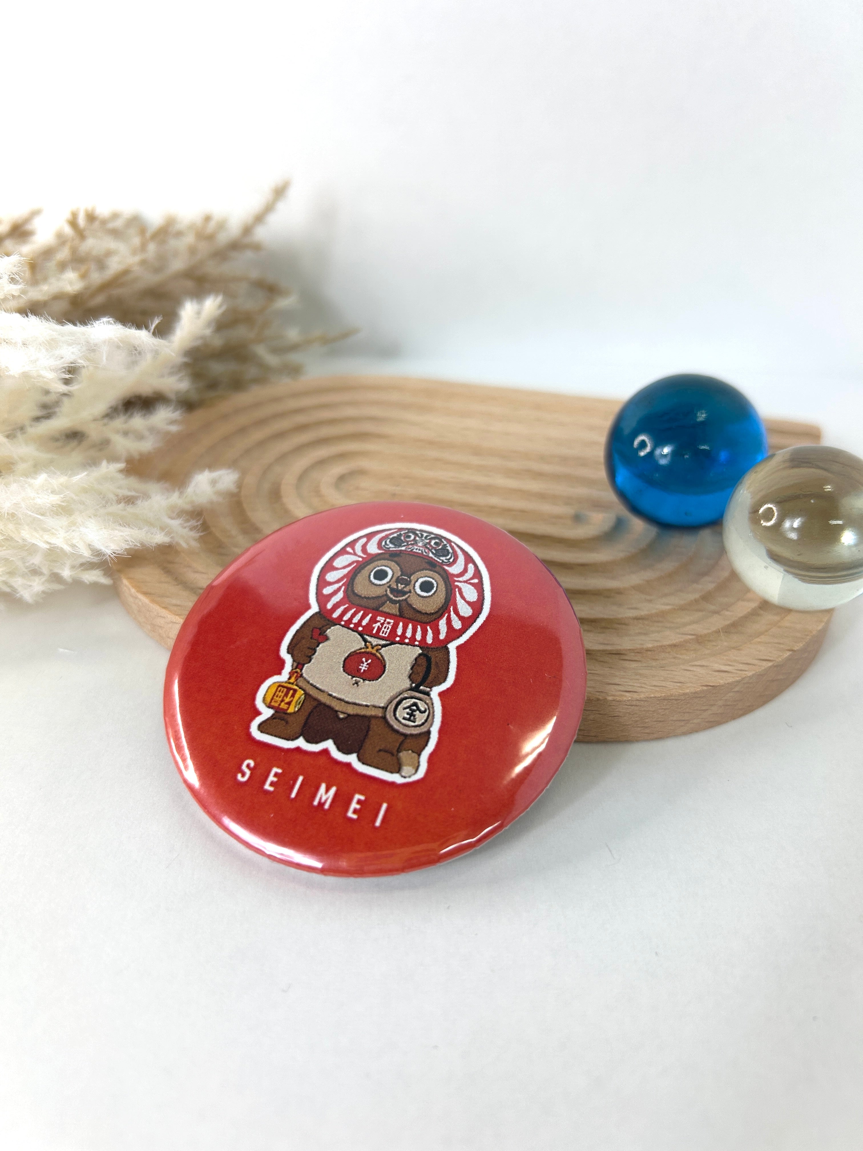 Original badge (TANUKI RED)32mm